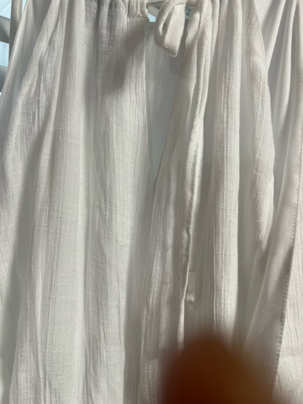 Lightweight White Gauze Drawstring Skirt - Picture 1 of 6